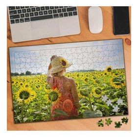 3640935 Ayçiçek Tarlasında Sırtı Dönük Kadın 240 Parça Puzzle Yapboz