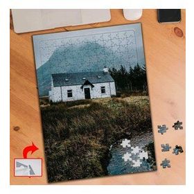 3644 Dağdaki Ev Çimenler Doğa 240 Parça Puzzle Yapboz Tablo