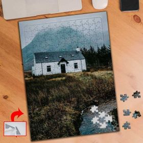 3644 Dağdaki Ev Çimenler Doğa 240 Parça Puzzle Yapboz Tablo