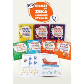 365 Dikkat Ve Zeka Güçlendirici Etkinlikler Seti 8 Kitap 3-6 Yaş Çocuklar İçin - Kolektif