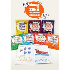 365 Dikkat Ve Zeka Güçlendirici Etkinlikler Seti 8 Kitap 3-6 Yaş Çocuklar İçin - Kolektif