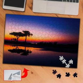 3658 Gökkuşaklı Gökyüzü Ağaç 240 Parça Puzzle Yapboz Tablo