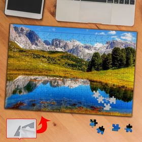 3663 Mavi Gökyüzü Yansımalı Göl 240 Parça Puzzle Yapboz Tablo