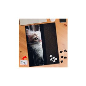 3664 Yarım Surat Beyaz Kedi 240 Parça Puzzle Yapboz Tablo