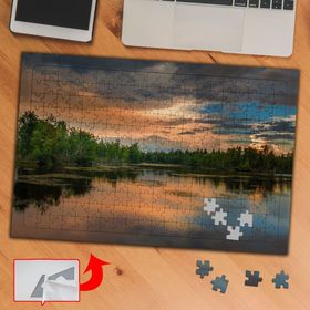3668 Gün Batımı Eşliğinde Göl 240 Parça Puzzle Yapboz Tablo