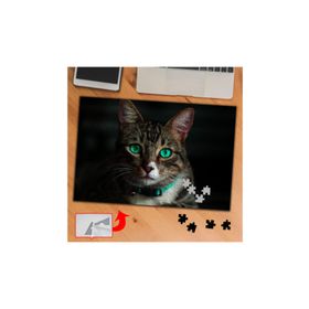 3674 Yeşil Gözlü Sevimli Kedi 240 Parça Puzzle Yapboz Tablo