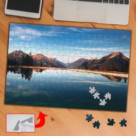 3678 Göl Kenarı Ve Dağ Manzarası 240 Parça Puzzle Yapboz Tablo