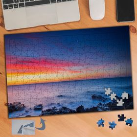 369 Sisli Deniz Kızıl Gök Manzarası 240 Parça Puzzle Yapboz Tablo