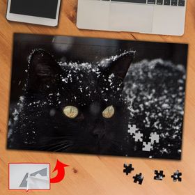 3694 Sarı Gözlü Siyah Kedi 240 Parça Puzzle Yapboz Tablo