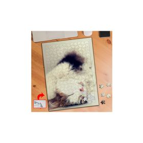3697 Ters Yatan Uykucu Kedi 240 Parça Puzzle Yapboz Tablo