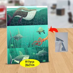 37 Denizdeki Sevimli Balıklar 99 Parça Puzzle Yapboz Tablo