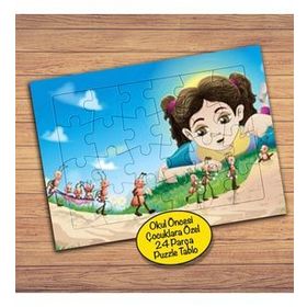 37040 Karıncalara Bakan Kız Çocuklara Özel Puzzle Yapboz Tablo