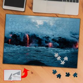 3705 Denize Akan Lavlar Manzara 240 Parça Puzzle Yapboz Tablo