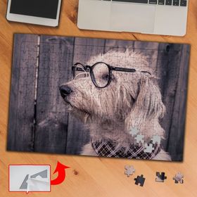 3712 Fularlı Gözlüklü Köpek 240 Parça Puzzle Yapboz Tablo