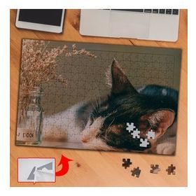 3716 Masada Uyuyan Güzel Kedi 240 Parça Puzzle Yapboz Tablo