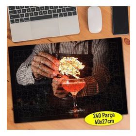 372649 Alevli Kokteyl Hazırlayan Barmen 240 Parça Puzzle Yapboz