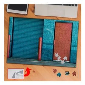 3737 Mavi Renkli Duvar Görüntüsü 240 Parça Puzzle Yapboz Tablo