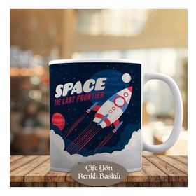 374 Uzaya Fırlatılan Roket-Space Baskılı Kupa Bardak