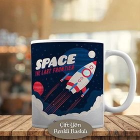 374 Uzaya Fırlatılan Roket-Space Baskılı Kupa Bardak