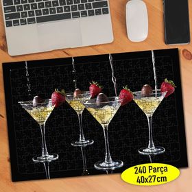 3741 Çilekli Meyveli Martini İçecekleri 240 Parça Puzzle Yapboz