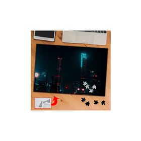 3742 Işıklı Gökdelenler Gece 240 Parça Puzzle Yapboz Tablo