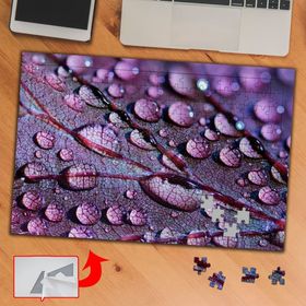 3743 Damlacıklı Mor Yaprak 240 Parça Puzzle Yapboz Tablo