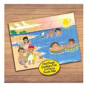 37500 Sahilde Aileler Çocuklara Özel Puzzle Yapboz Tablo