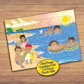 37500 Sahilde Aileler Çocuklara Özel Puzzle Yapboz Tablo