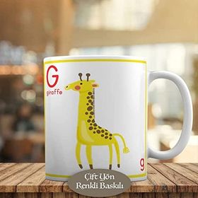 37625 Sevimli Hayvan Zürafa Giraffe Kupa Bardak