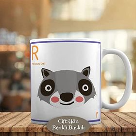 37627 Sevimli Hayvan Rakun Raccoon Kupa Bardak