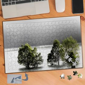 377 Ağaçlar Ve Kurak Zemin 240 Parça Puzzle Yapboz Tablo