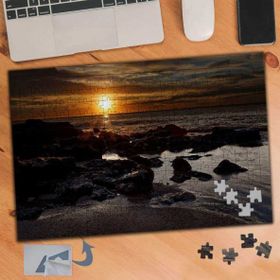 378 Güneş Kayalar Deniz 240 Parça Puzzle Yapboz Tablo