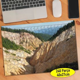 379421 Kayalıklar Üstünde Çam Ağaçları 240 Parça Puzzle Yapboz