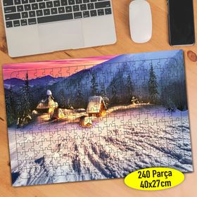 380259 Ukraynada Karlı Kış Manzarası 240 Parça Puzzle Yapboz