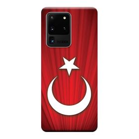 382 Samsung Galaxy S20 Ultra SM-G988B Türk BayrağıBaskılı Silikon Kılıf