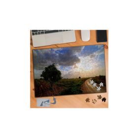 383 Tarla Kumlu Yol Ağaç 240 Parça Puzzle Yapboz Tablo
