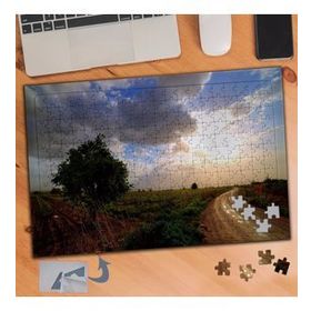 383 Tarla Kumlu Yol Ağaç 240 Parça Puzzle Yapboz Tablo