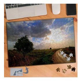 383 Tarla Kumlu Yol Ağaç 240 Parça Puzzle Yapboz Tablo