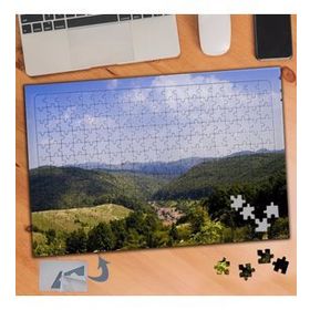 385 Yeşil Dağlar Gökyüzü Doğa 240 Parça Puzzle Yapboz Tablo