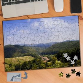 385 Yeşil Dağlar Gökyüzü Doğa 240 Parça Puzzle Yapboz Tablo