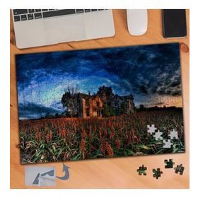 386 Mısır Tarlası Ev Gökyüzü 240 Parça Puzzle Yapboz Tablo
