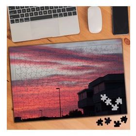 3876 Sabah Kırmızı Gökyüzü 240 Parça Puzzle Yapboz