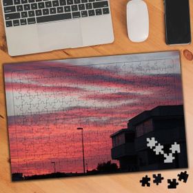 3876 Sabah Kırmızı Gökyüzü 240 Parça Puzzle Yapboz