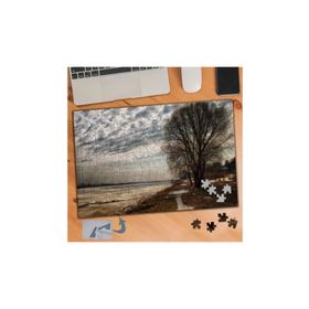 388 Kurumuş Ağaç Gökyüzü Deniz 240 Parça Puzzle Yapboz Tablo