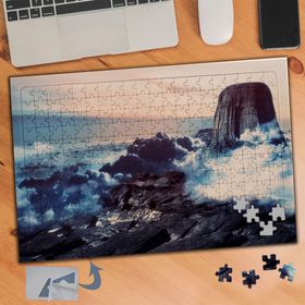 395 Dağ Bulutlar Mavi Gök 240 Parça Puzzle Yapboz Tablo