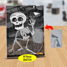 39F4 Mezarlık Ve Gülümseyen İskelet 99 Parça Puzzle Yapboz Tablo