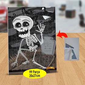 39F4 Mezarlık Ve Gülümseyen İskelet 99 Parça Puzzle Yapboz Tablo