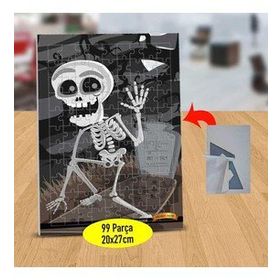 39F4 Mezarlık Ve Gülümseyen İskelet 99 Parça Puzzle Yapboz Tablo