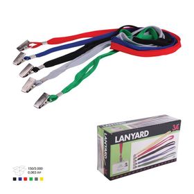 3A 854 Lacivert Askı İpi Metal Klipsli Yaka Kart
