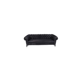 3A Mobilya Black Nubuk Chesterfield